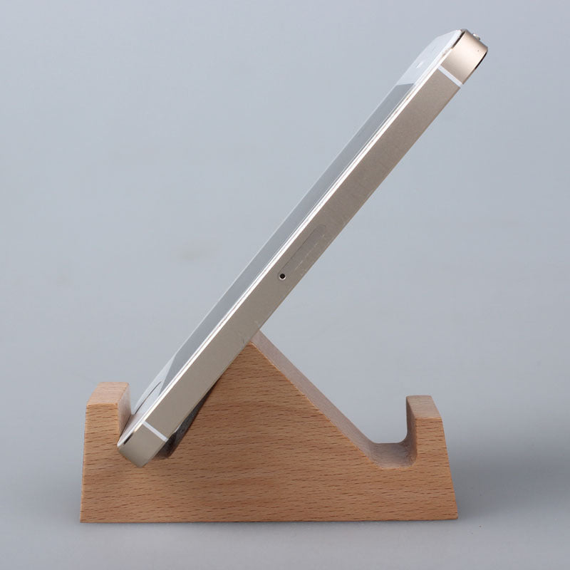 Creative Mobile Phone Toma Back With Coin Beech Wood Lazy Phone Holder Custom Lettering