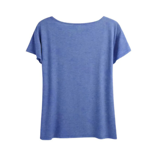 Women's Colorful Butterfly & Floral Print Round Neck T-Shirt - Casual Short Sleeve Summer Top - Image 4