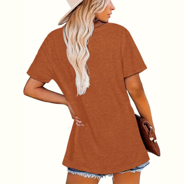 Women's Sun Print Crew Neck T-Shirt, Casual Short Sleeve Top For Spring & Summer - Image 4