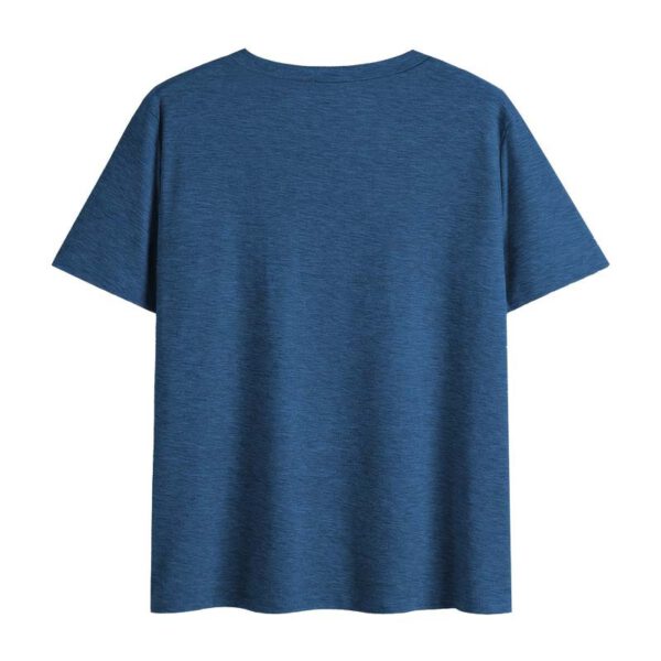 Women's V-Neck Short Sleeve T-Shirt - Cute Puppy & Paw Prints Graphic - Summer Casual Cotton Tee - Image 4