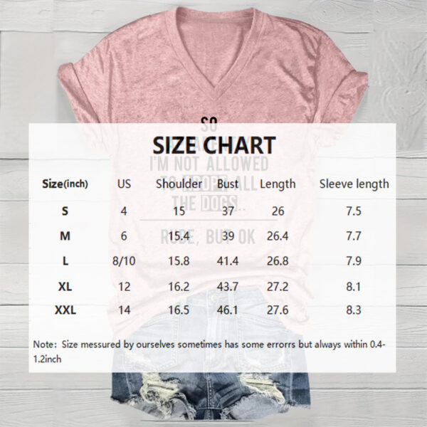 Women's V-Neck Letter Print T-Shirt - Comfortable Casual Summer Top - Image 3