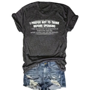 Women's Round Neck Short Sleeve T-Shirt Slogan Print, Casual Summer Top