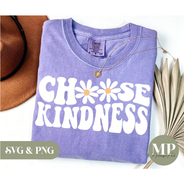 Women's Round Neck Short Sleeve Sunflower & 'Choose Kindness' Print Casual T-Shirt - Image 4