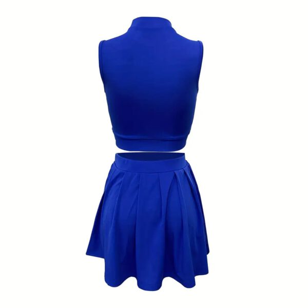 Women's 2 Piece Outfits Skirt Sets Summer Sleeveless Crop Top Pleated Short Mini Skirt - Image 8