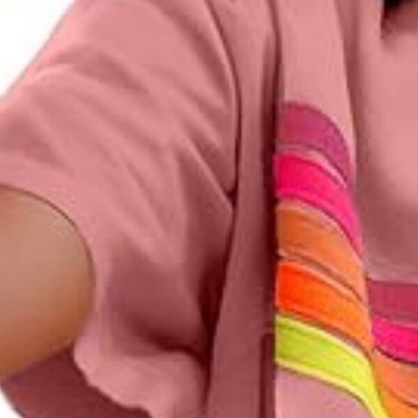 2pcs Women's Color-Block Short Sleeve Top & Shorts Set Casual Spring Summer Outfit - Image 2