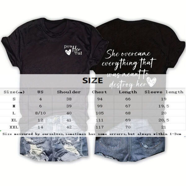 Women's Slogan & Heart Print Round Neck Tee - Casual Summer Essential - Image 4