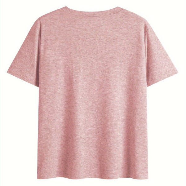 Women's V-Neck Short Sleeve T-Shirt - Colorful Butterfly Print, Casual Summer Top - Image 2