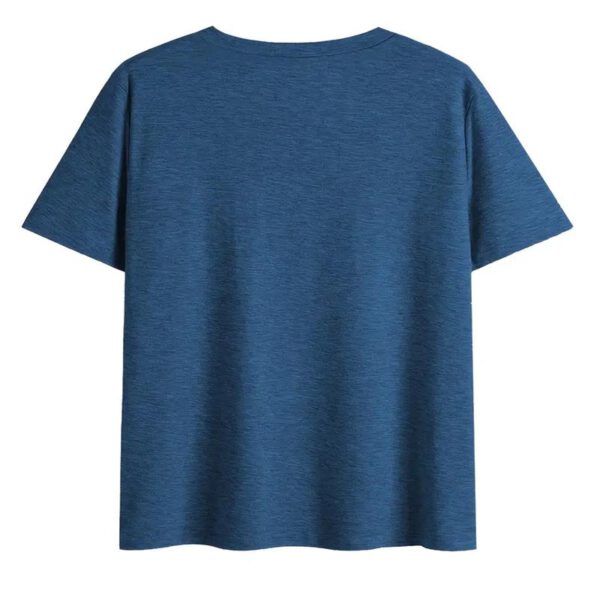 Women's V-Neck Short Sleeve Tee Delicate Floral Print - Summer Casual Top - Image 3