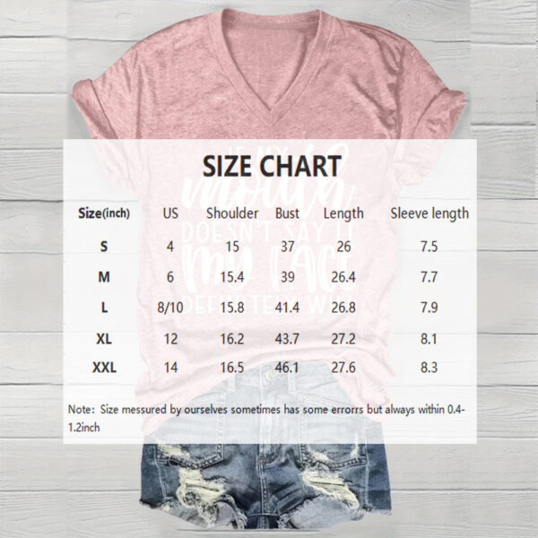 Women's V-Neck Short Sleeve Tee - Comfortable Casual T-Shirt With Text Print For Summer - Image 3
