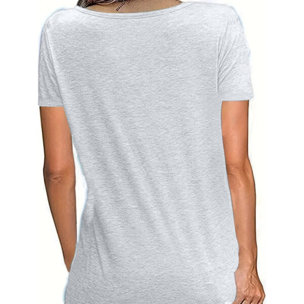 Women's Round Neck Short Sleeve T-Shirt With 'GOD IS DOOD' Print, Summer Casual Tee - Image 2