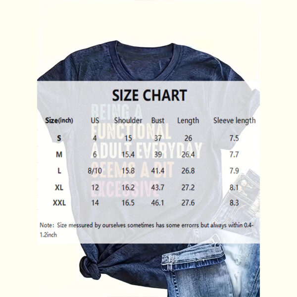 Women's Graphic Print Short Sleeve T-Shirt - Comfortable Crewneck Tee With Slogan - Image 2