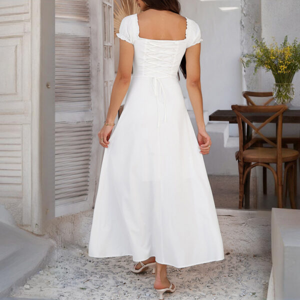 Women's Bohemian Backless Maxi Dress Flowy Ruffled Beach Dress With Adjustable Belt Summer Vacation Boho Dress For Casual Outings - Image 10