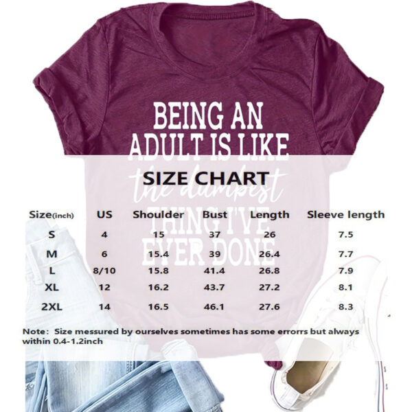 Women's Self-Reflection Quote Round Neck Tee - Summer Casual Comfort T-Shirt - Image 4