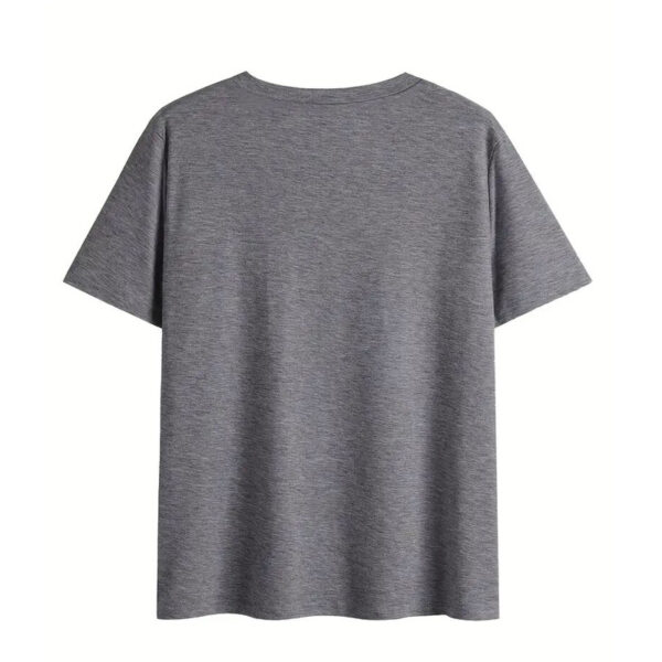 Women's V-Neck Short Sleeve T-Shirt With Letter & Football Print, Casual Summer Tee - Image 4