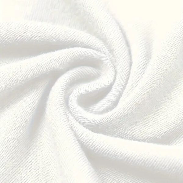 Women's Round Neck Short Sleeve Summer Top With Bow & Letter Print - Image 3