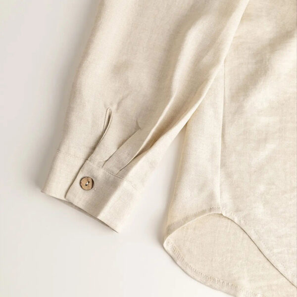 Women's Solid Color Lapel Long Sleeve Pants Set - Button-Up Casual Two-Piece Outfit With Drawstring Waist, Spring&Fall Lounge Wear - Image 5