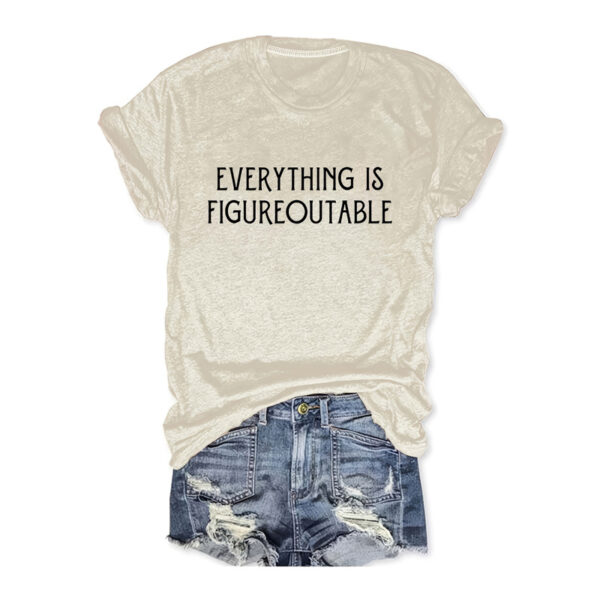 Women's Casual Short Sleeve T-Shirt - Comfortable Round Neck Tee With Slogan Print