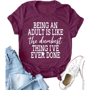 Women's Self-Reflection Quote Round Neck Tee - Summer Casual Comfort T-Shirt