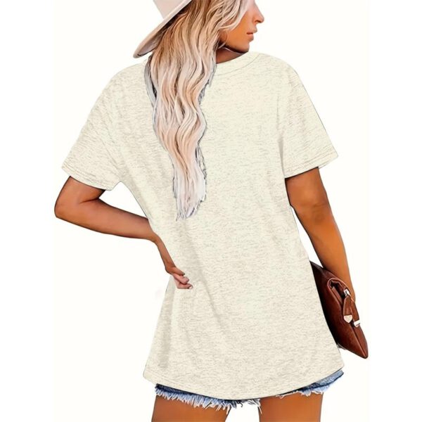 Women's Round Neck Short Sleeve Leopard Butterfly & 'LOVE' Print T-Shirt Casual Summer Top - Image 3