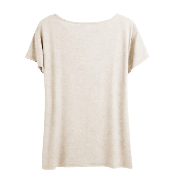 Women's Round Neck Short Sleeve Casual Summer Top With Playful Cat Print - Image 2