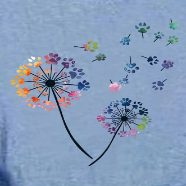 Women's Dandelion Print Round Neck T-Shirt Breathable Summer Casual Top - Image 5