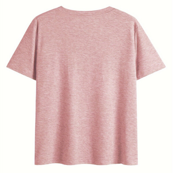 Women's V-Neck Letter Print T-Shirt - Comfortable Casual Summer Top - Image 2