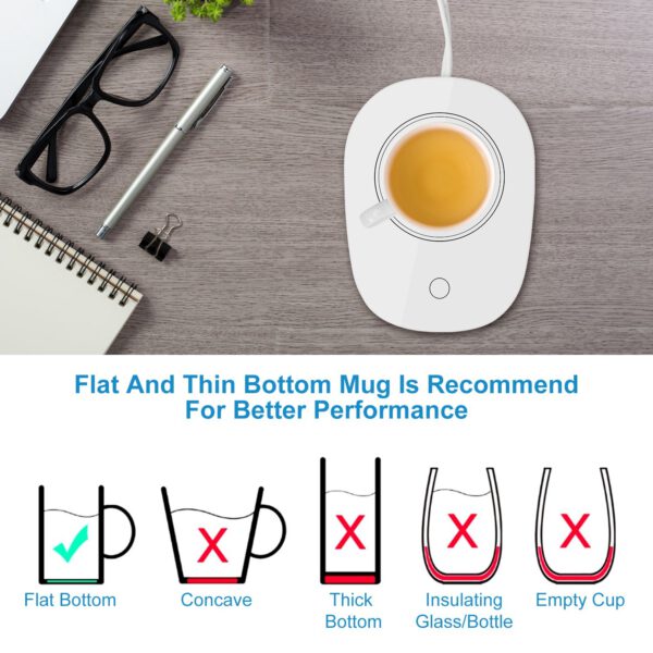 1Pc Coffee Mug Warmer Cup Warmer Auto Shut Off Coffee Tea Milk Electric Heater Pad Office Home Desk Electric Beverage Warmer Mat - Image 9