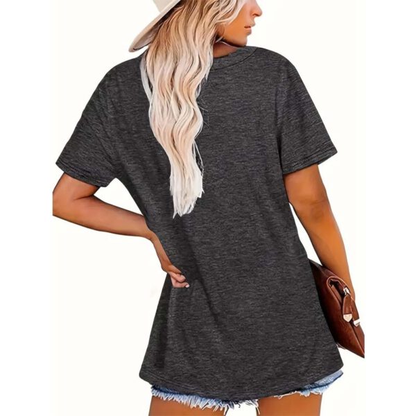 Women's Colorful Letter Print Short Sleeve T-Shirt - Casual Round Neck Summer Tee - Image 5