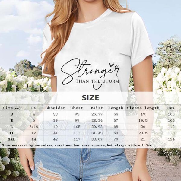 Women's Round Neck Short Sleeve T-Shirt Summer Casual Top With English Letter Print - Image 2