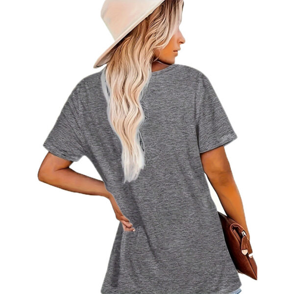 Women's Floral Print Round Neck Tee - Basic Summer Casual T-Shirt - Image 3