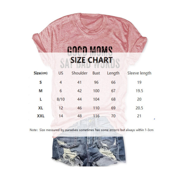 Women's Round Neck Short Sleeve T-Shirt - 'GOOD MOMS SAY BAO WORDS' Slogan Print Casual Summer Tee - Image 3