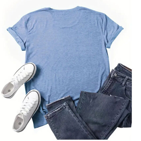 Women's Dandelion Print Round Neck T-Shirt Breathable Summer Casual Top - Image 4